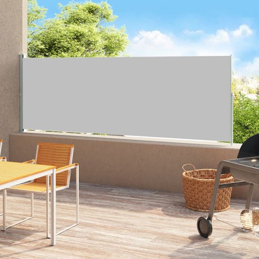 NNEVL Patio Retractable Side Awning 220x500cm Grey