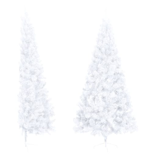 NNEVL Artificial Half Christmas Tree with Stand White 210 cm PVC