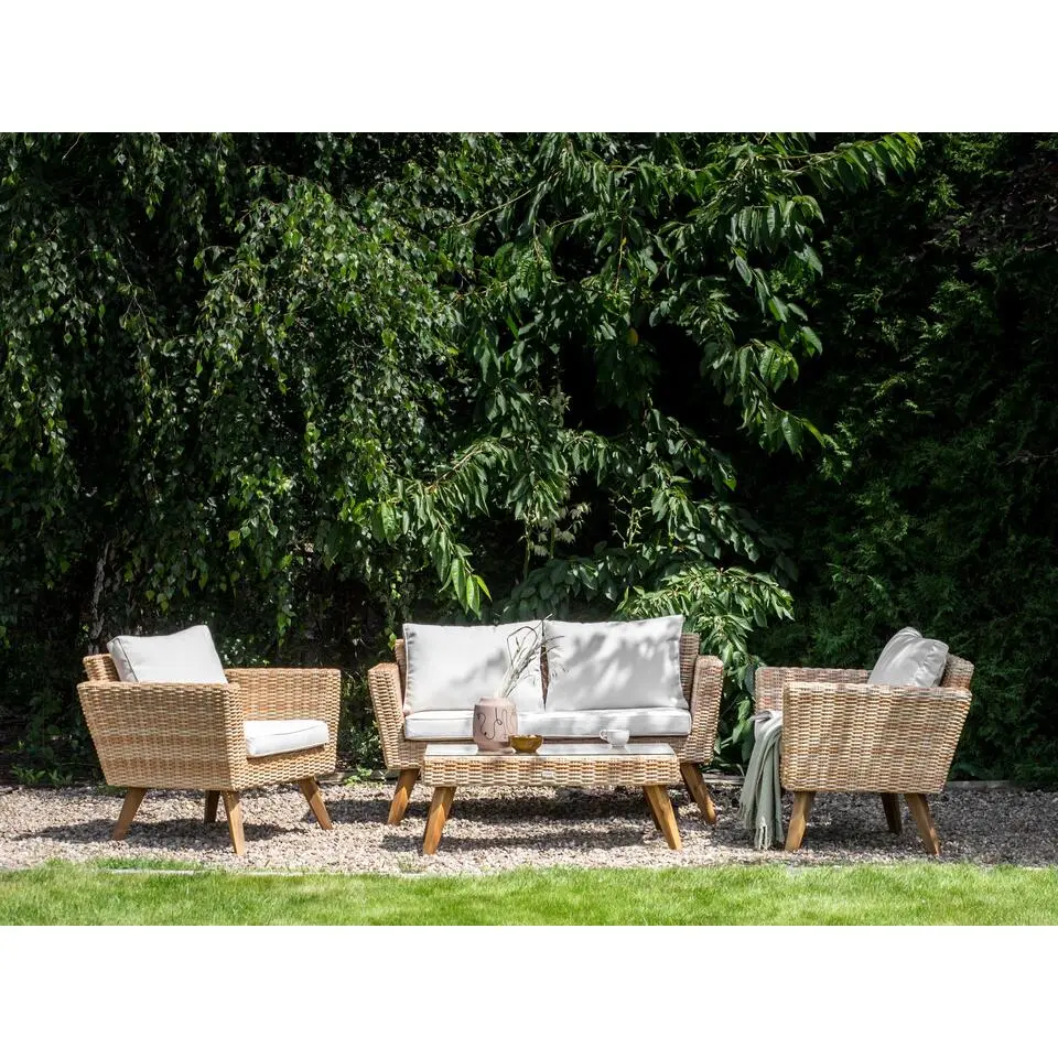 VITTORIA - Loungeset voor 4 - Off-white - PE rotan
