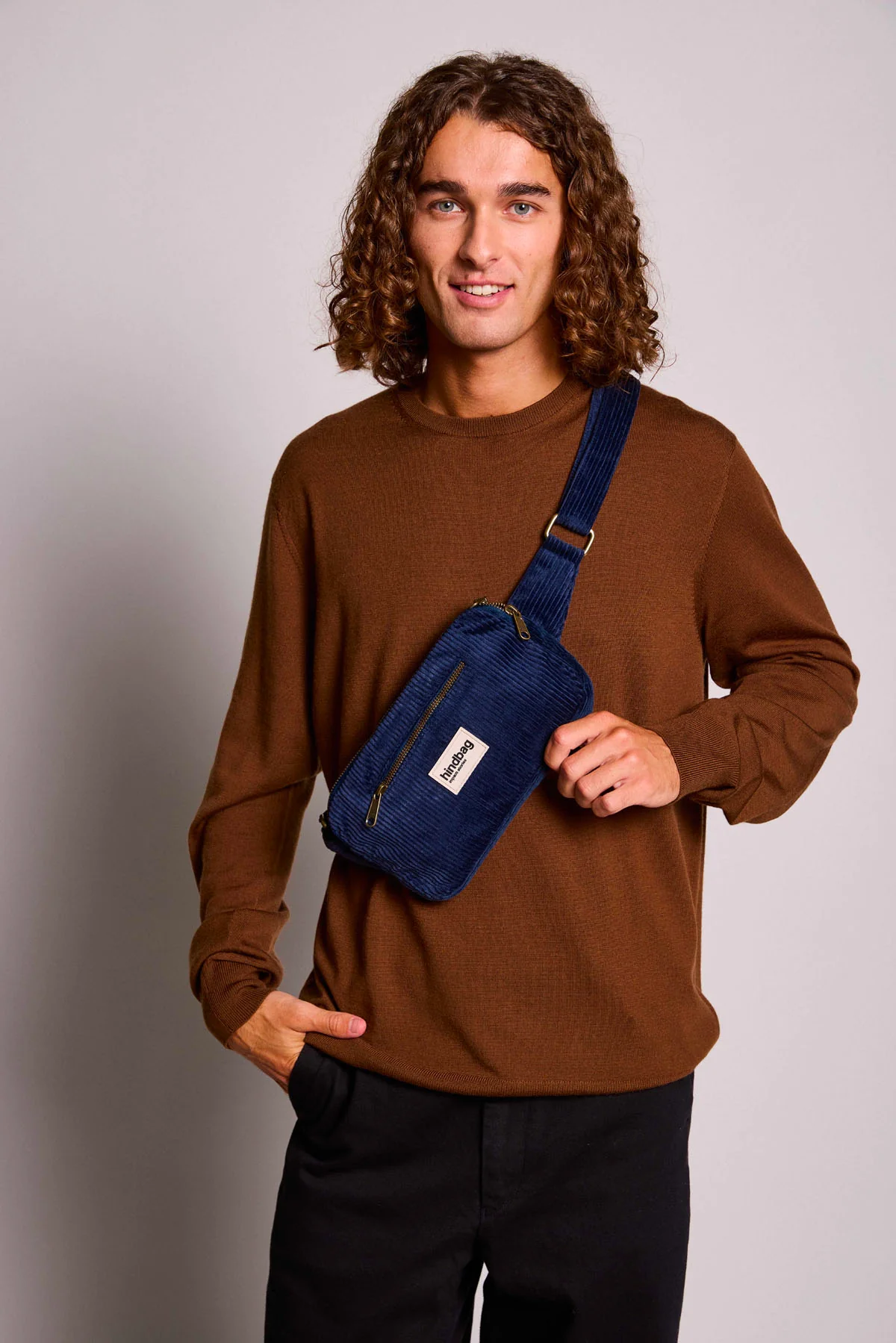 Sac banane Harry Velours Marine