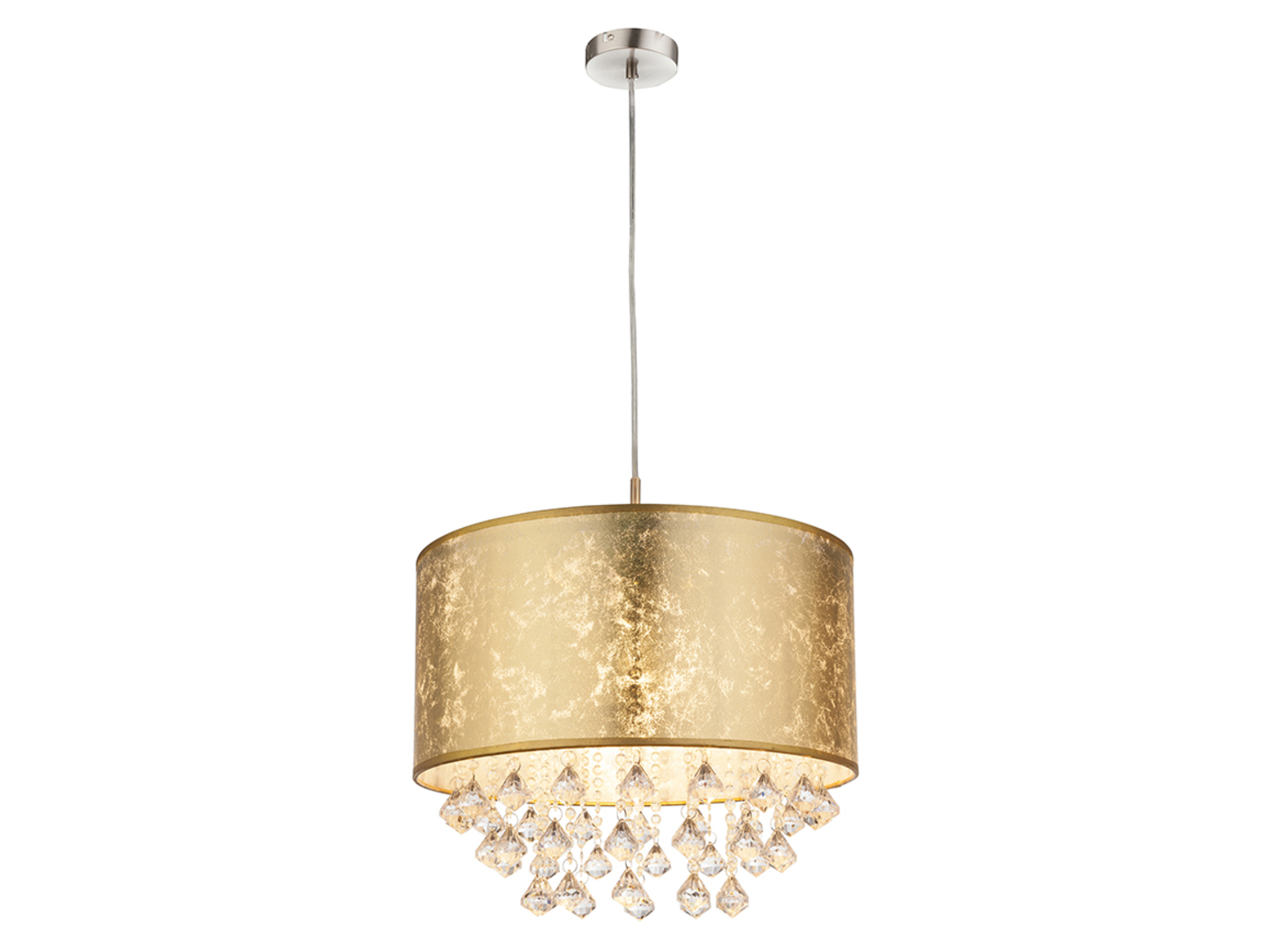 Lampa wisząca Amy tkaninowa złota