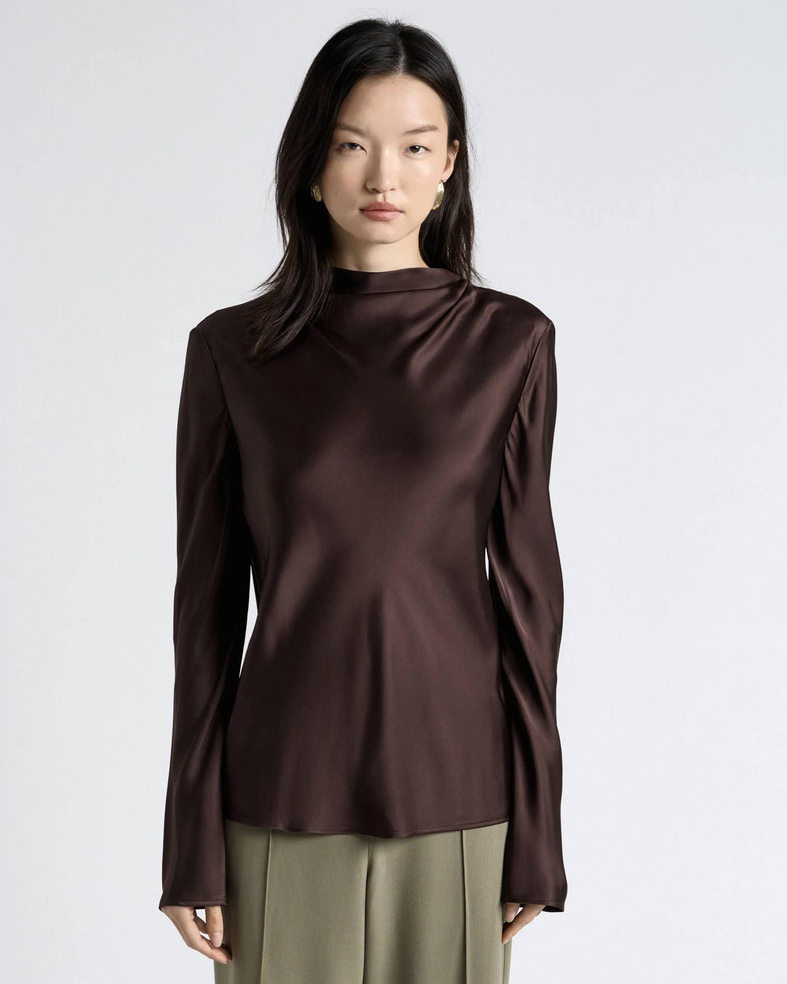 Satin Long Sleeve Top