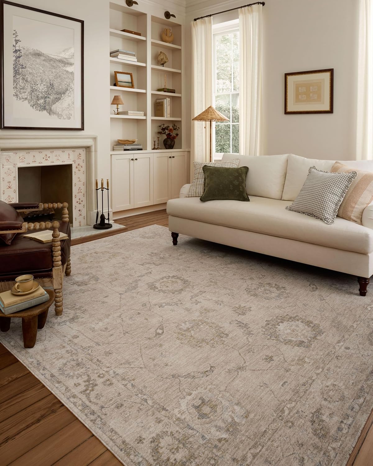 Loloi Chris Loves Julia Louisa Collection LOI-02 Oatmeal/Slate 7'-10 x 10', .38 Pile Height, Area Rug
