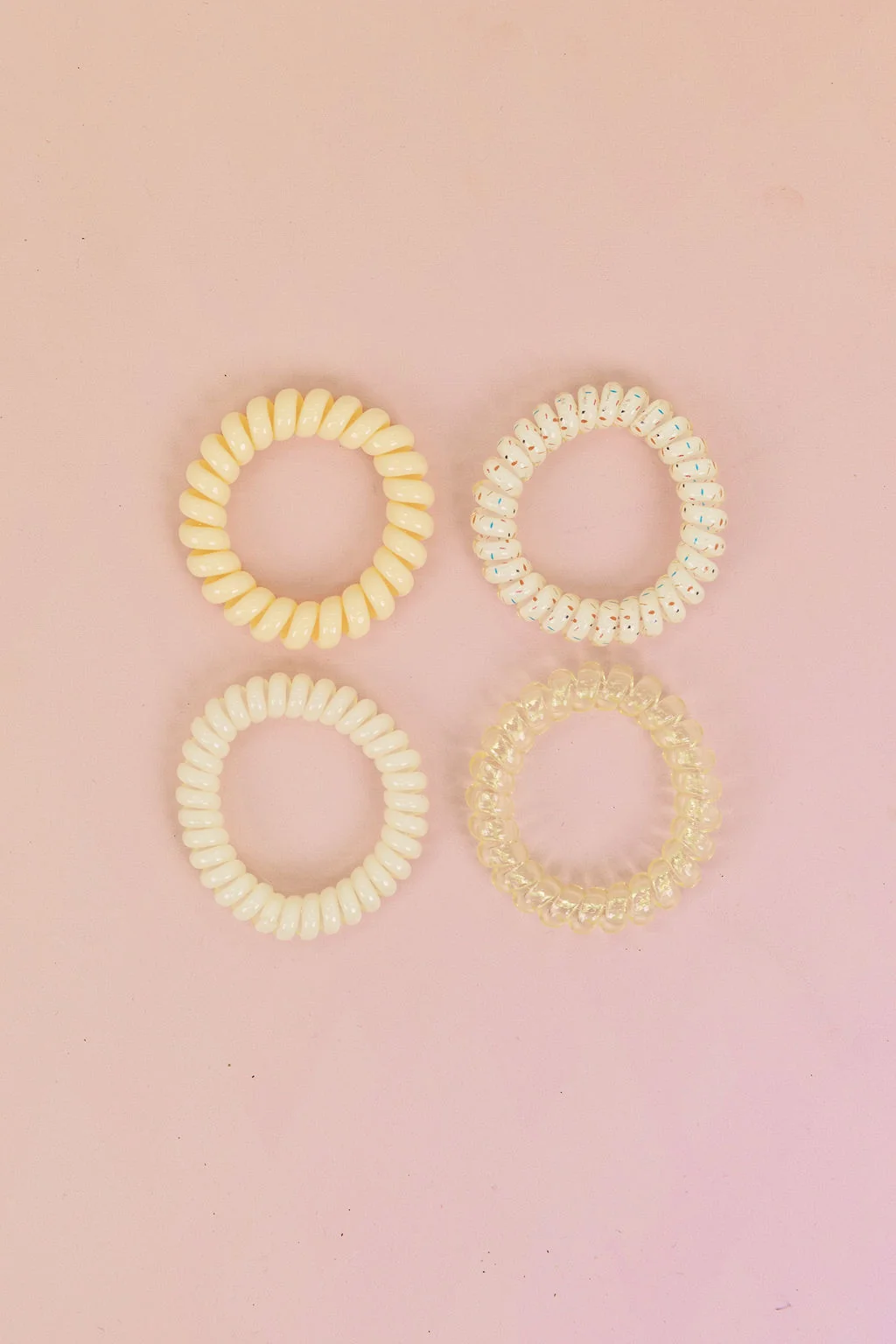 Yellow Coil Hair Ties – 4 Pack