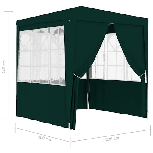 NNEVL Professional Party Tent with Side Walls 2x2 m Green 90 g/m&sup2;