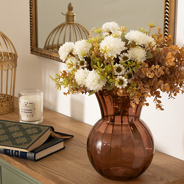 Bouquet d'automne artificiel Pery H33cm- Blanc- Atmosphera