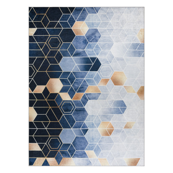 Dywan do prania ANDRE 1216 Kostka, geometryczny antypoślizgowy 80x150 cm