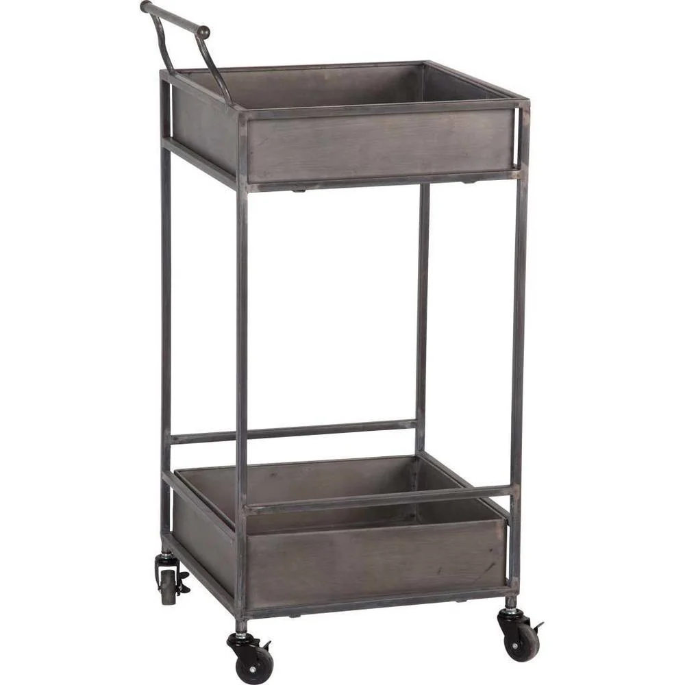 Mercana Greenock Grey Metal Bar Cart