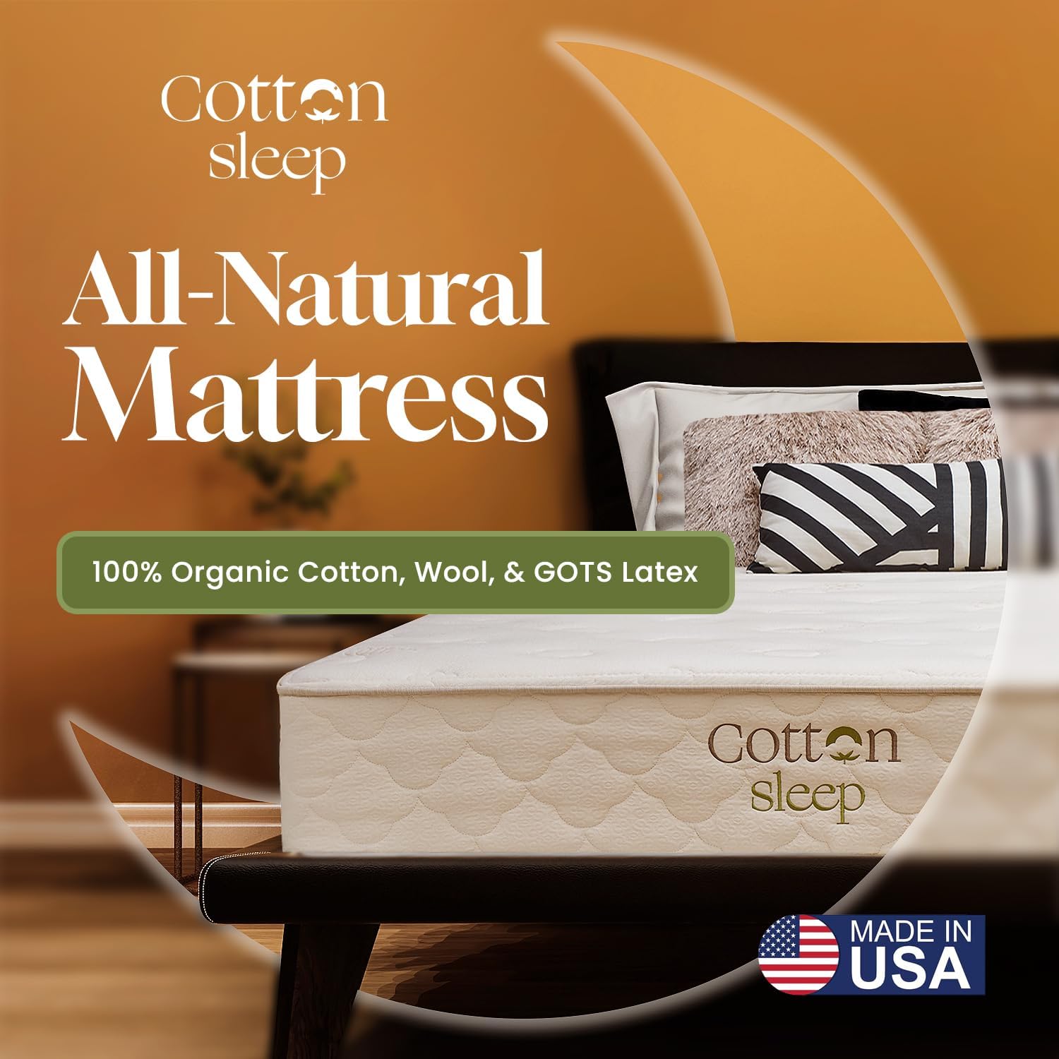 CottonSleep All Natural Mattress (100% Organic Cotton, Wool, & GOTS Latex, Made in The USA) Non Toxic, Fiberglass Free Hybrid Pocket Coil and Plush Foam Bed in A Box Medium Soft - Queen, 11