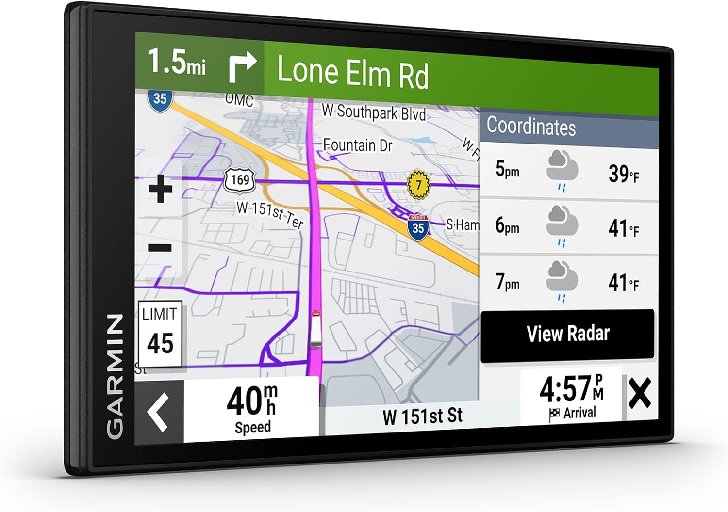 Garmin dezl OTR610  Large  Easy-to-Read 6 GPS Truck Navigator  Custom Truck Routing  High-Resolution Birdseye Satellite Imagery