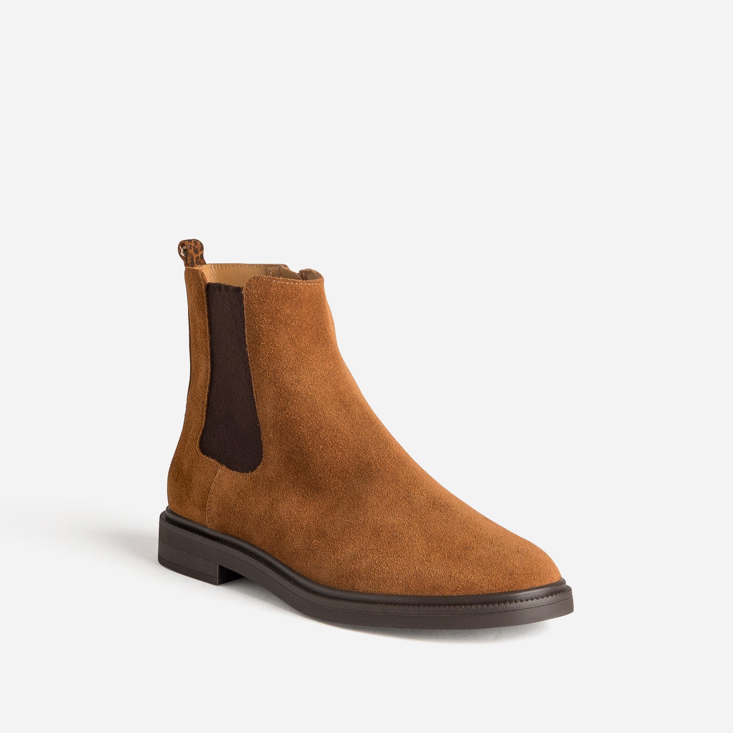 Boots ERAM FLEX cognac cuir velours