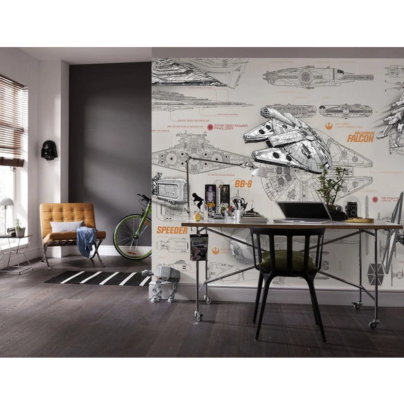 Papiertapete »STAR WARS Blueprints«, Breite 368 cm