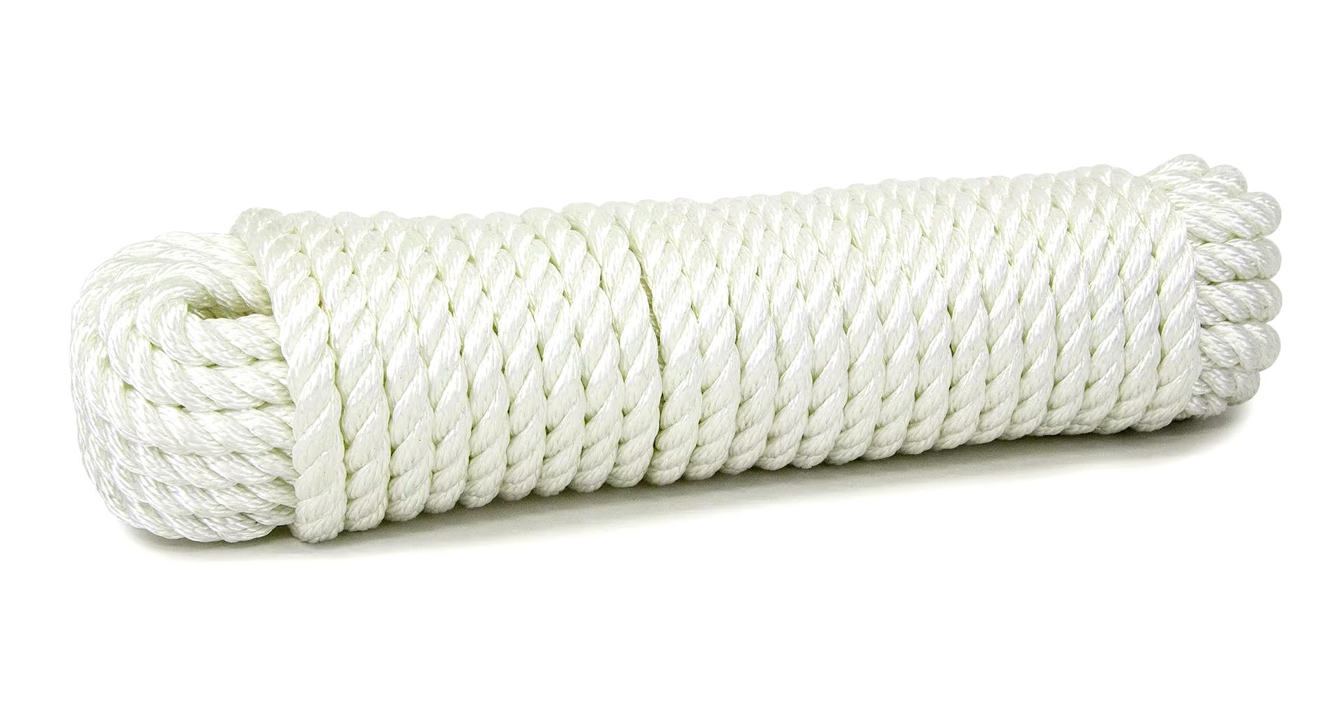 KingCord Nylon Twisted Rope, Strong and Flexible, Abrasion Resistance, SWL-430-lbs, White, 1/2-in x 50-ft