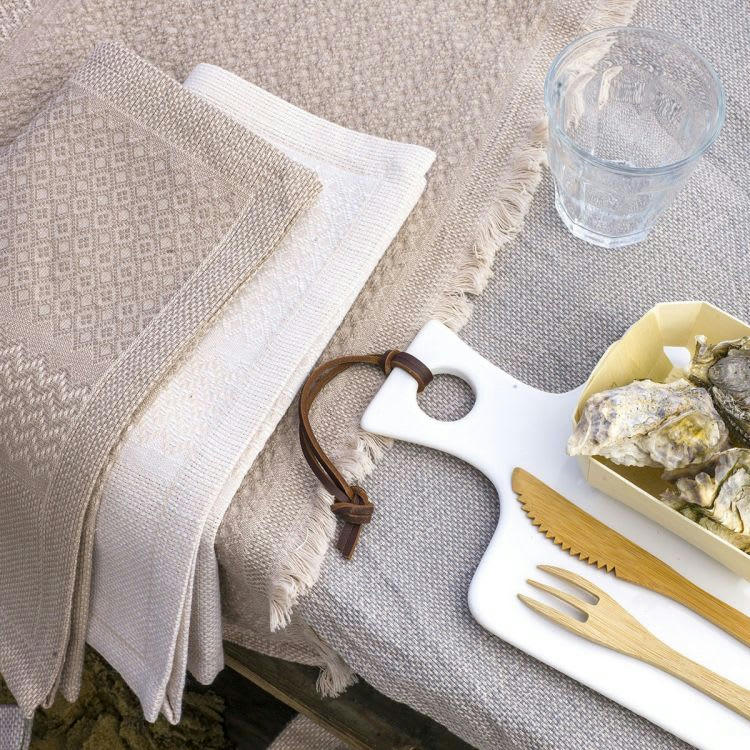 SLOW LIFE - Set de table en coton sesame 50 x 30