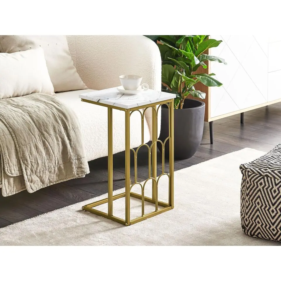 PANDALE - Bijzettafel - Wit - IJzer