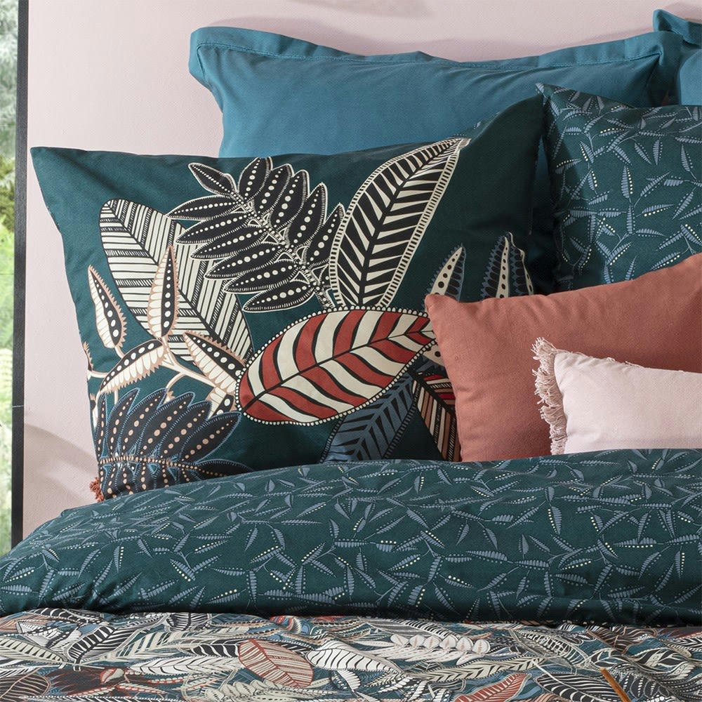 NOAMI - Parure de couette 100% coton 57 fils imprimée 260x240 2 taies