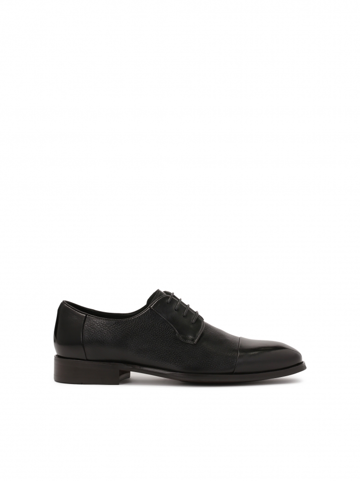 Black men's natural leather shoes