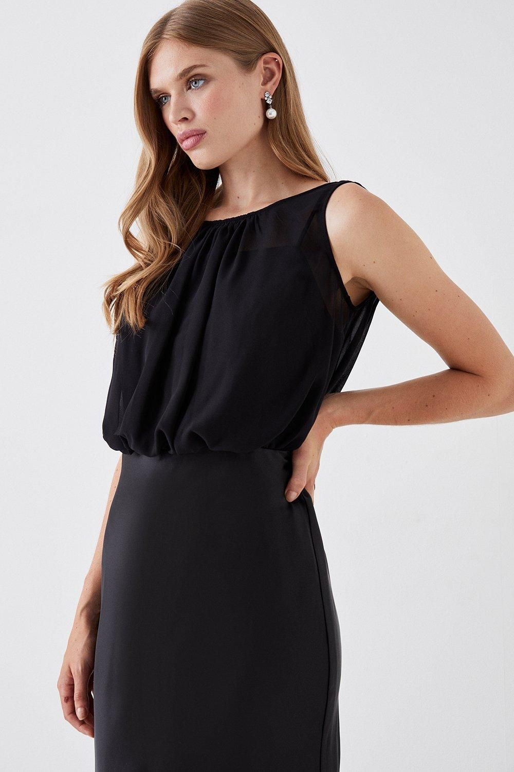 Coast Chiffon Satin Blouson Bridesmaid Maxi Dress