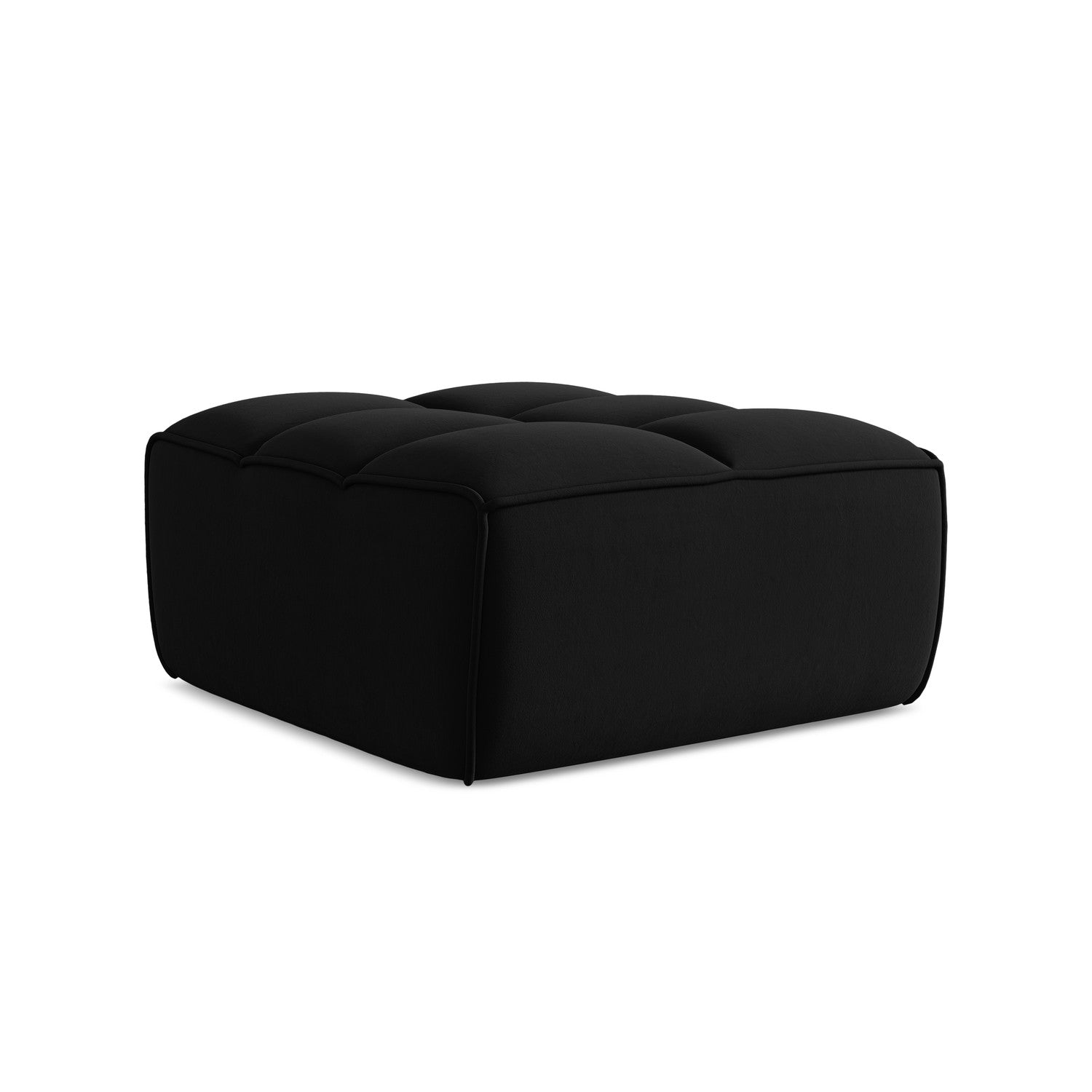 LaMiaSofa Poef Belluno - velours - zwart - 80x93x43