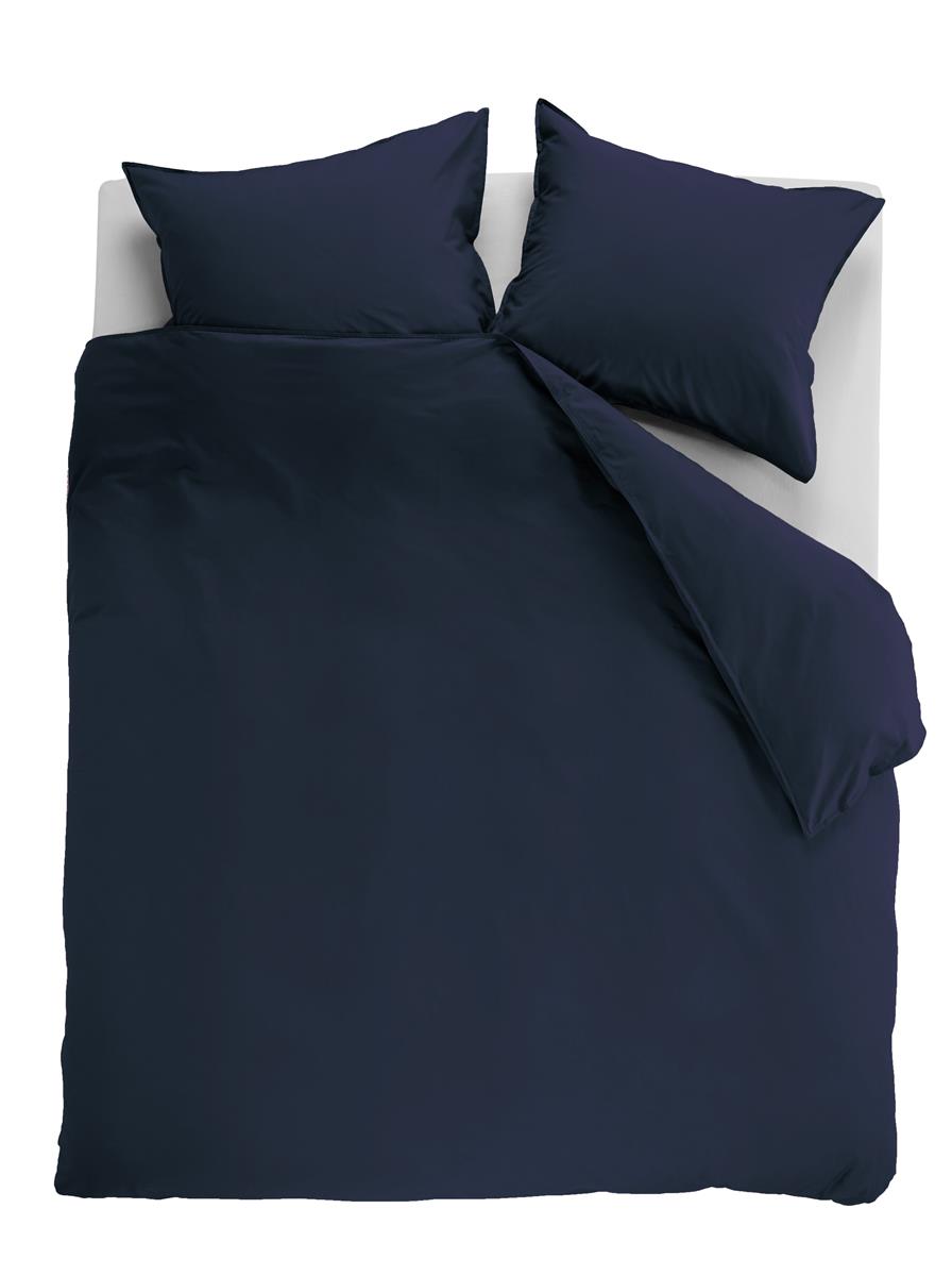 Ambiante Cotton Uni dekbedovertrek - Effen - Lits-Jumeaux XL - 260x200/220 cm - Donker Blauw