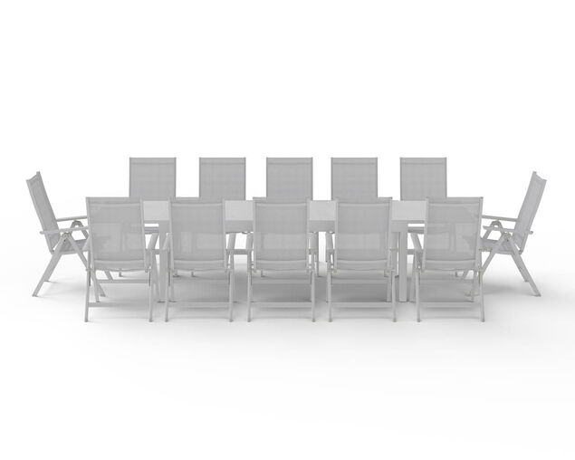 Frankie-Jette 13 Piece Extension Dining Setting - Bone