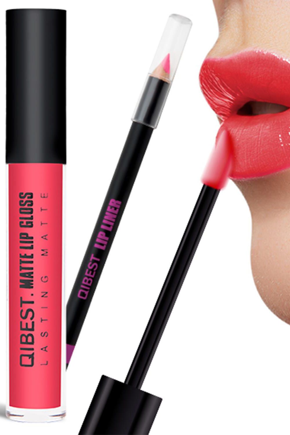AQUARIUS Qibest Bright Pink Matte Waterproof Liquid Lipstick