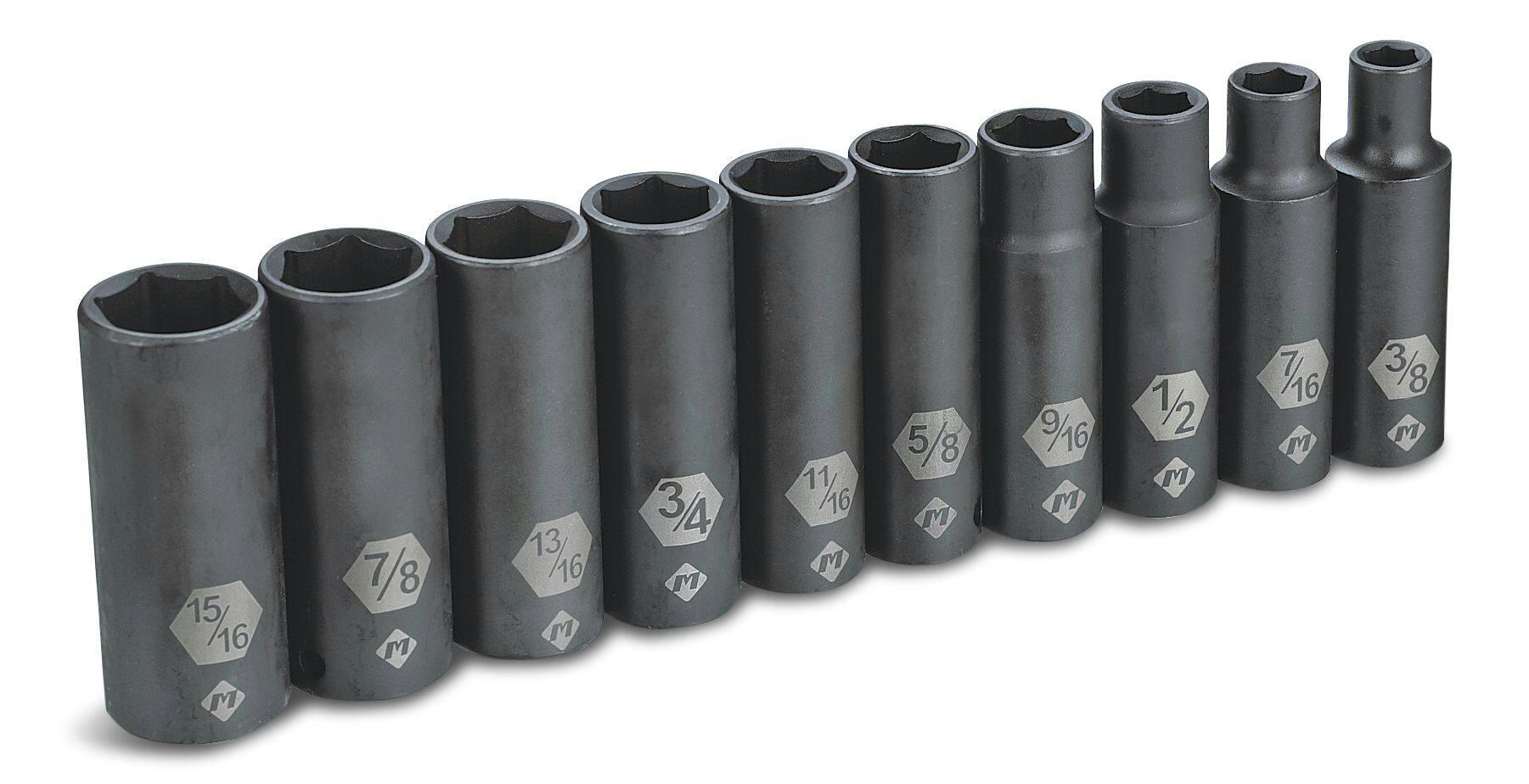 MAXIMUM 1/2-in Drive Deep Impact Socket Set, SAE, 10-pc