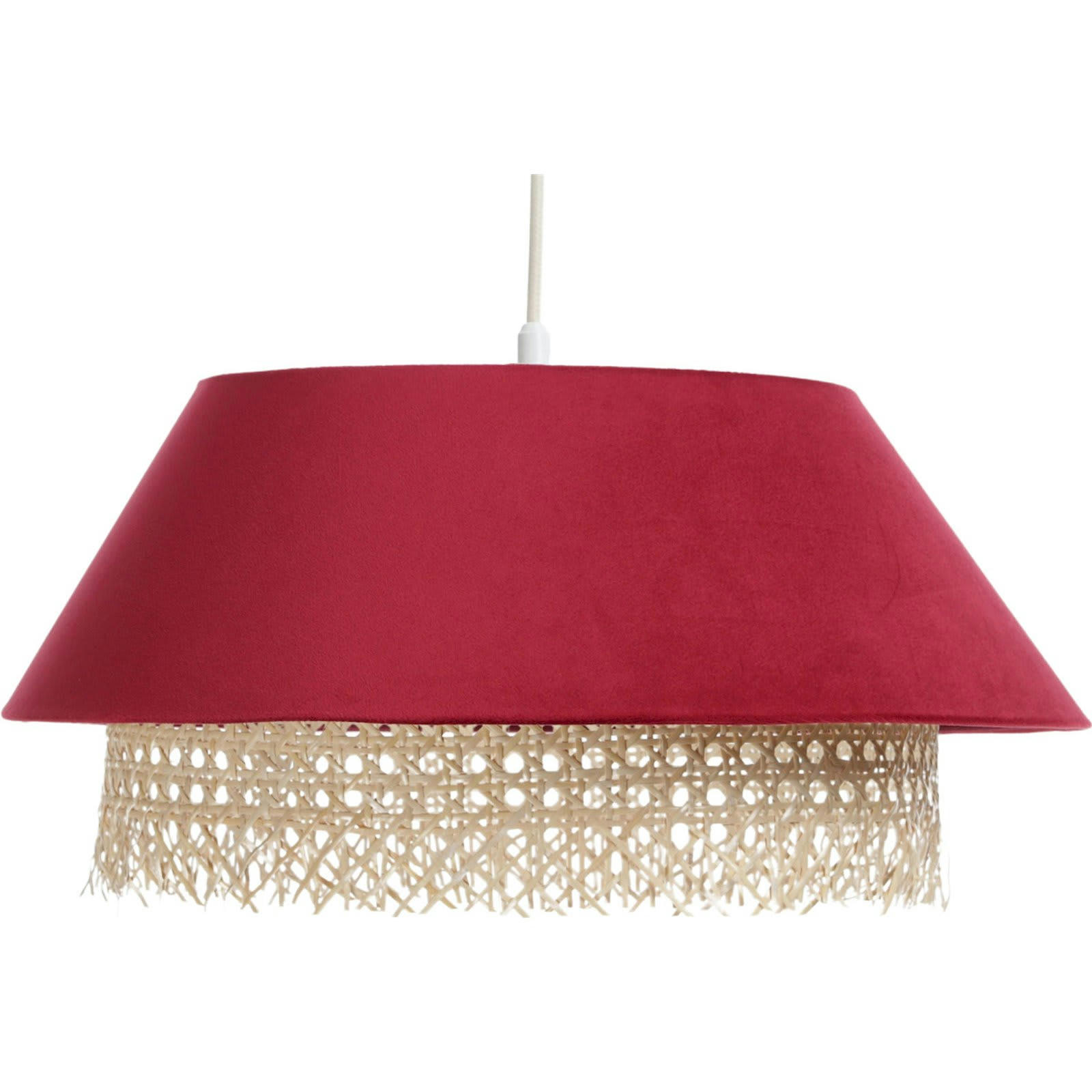 SENSEI - Suspension Rotin Rouge 40x40x19 cm