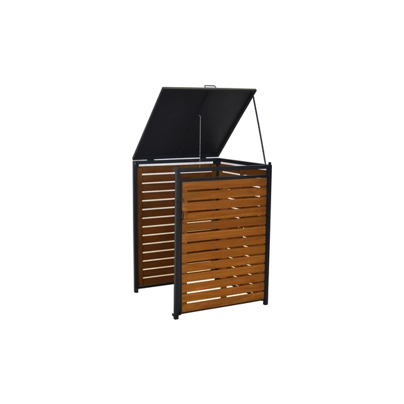 Mülltonnenbox, BxHxT: 76 x 128 x 76 cm, Aluminium/Eukalyptus
