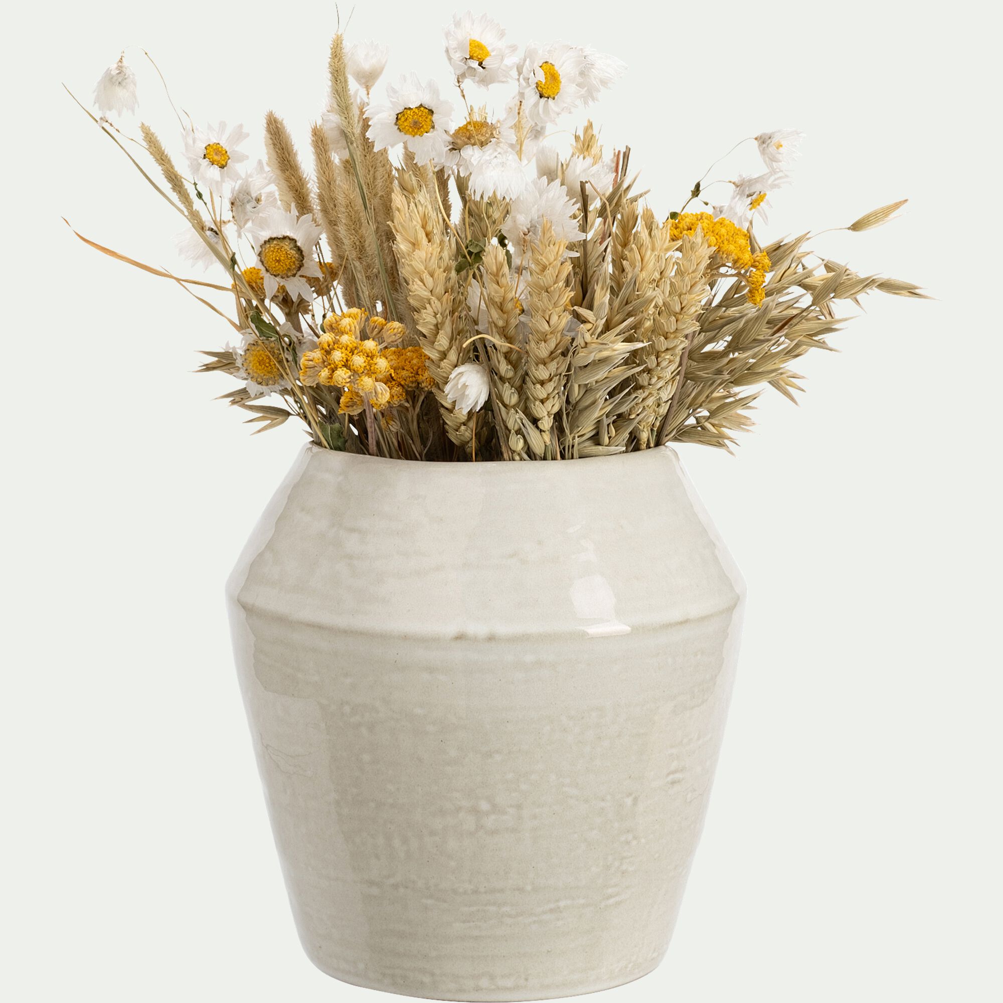 FOUILLOUSE - Vase contemporain en céramique H16cm - beige
