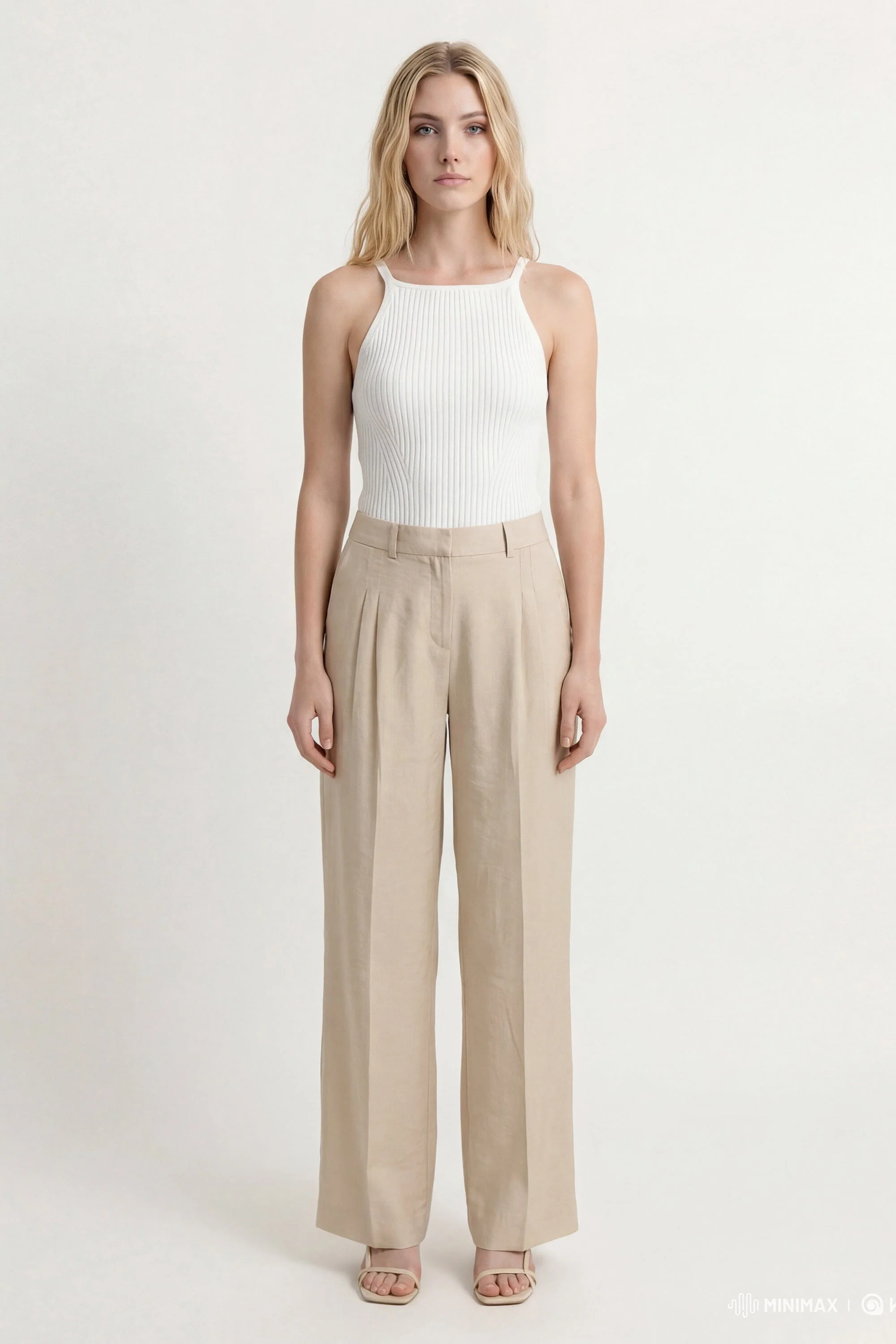 PANTALON TAILLE BASSE - CLEO - SABLE