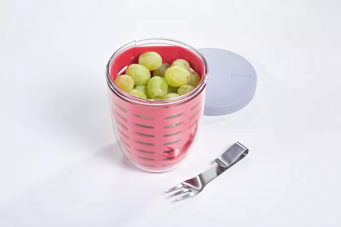 Pojemnik z koszyczkiem 600 ml Mepal - Ellipse Fruit & Veggie Nordic red 1KM.F&V.192