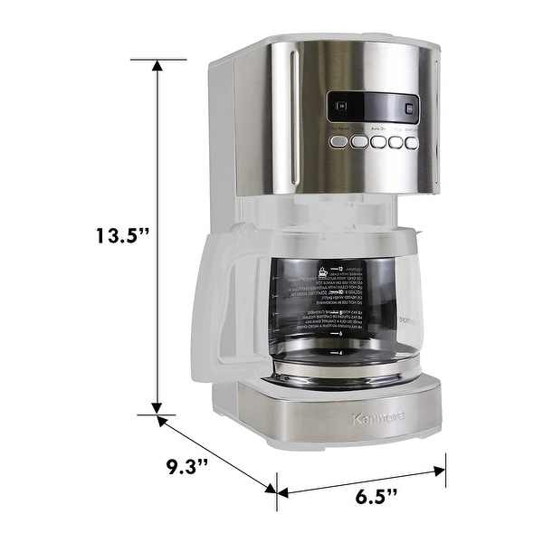 Aroma Control 12-Cup Programmable Coffee Maker, White and Stainless Steel Drip Coffee Machine, Glass Carafe, Reusable Filter