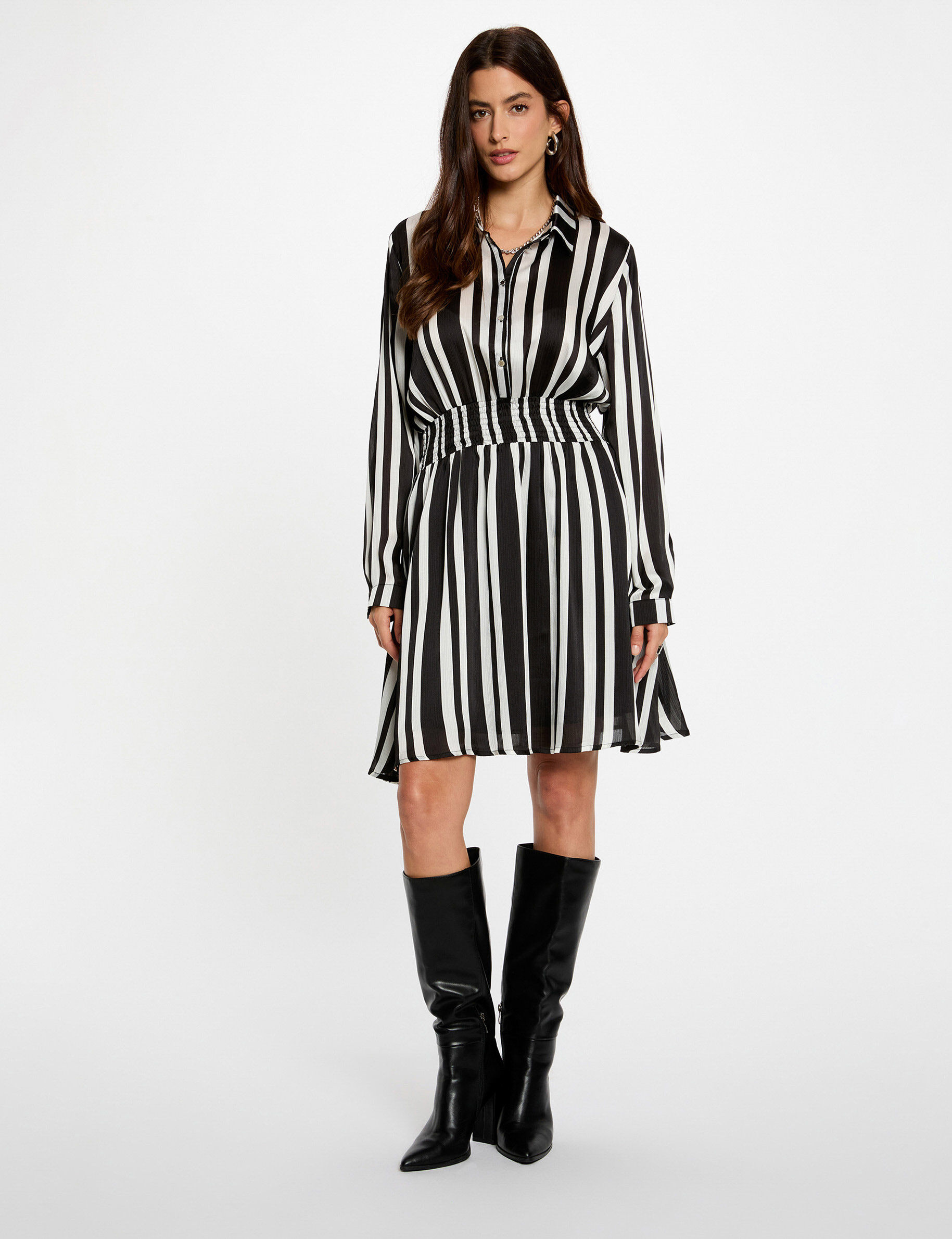 Asymmetric Striped Dress Multicolor Women