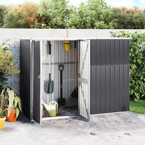 NNEVL Garden Tool Shed Anthracite 225x89x161 cm Galvanised Steel