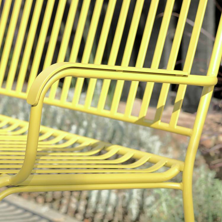 Habitat Indu 2 Seater Metal Garden Bench - Yellow
