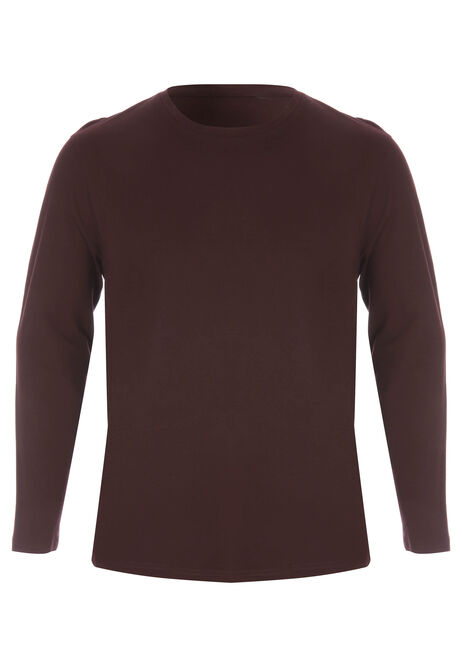 Mens Burgundy Cotton Long Sleeve Pyjama Top