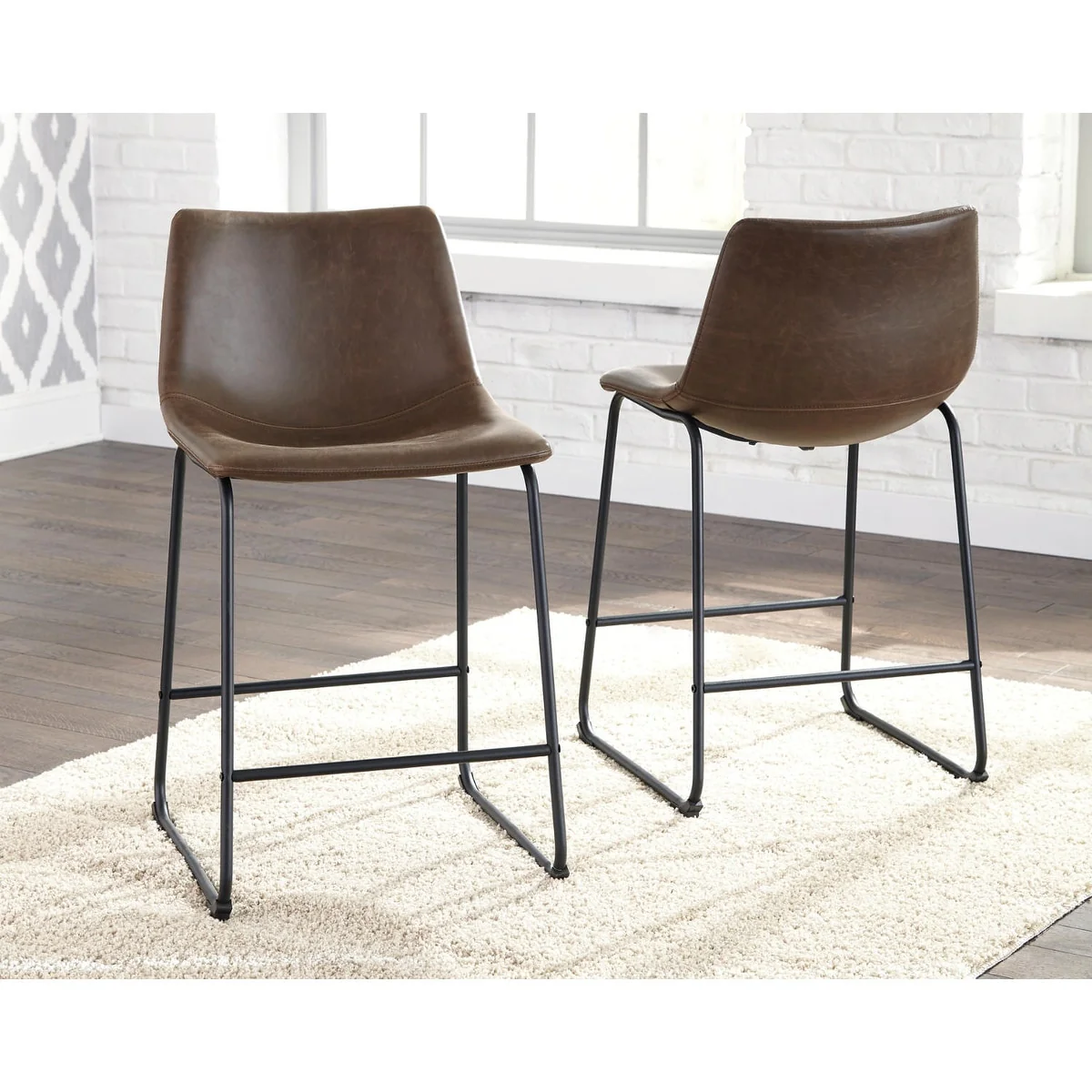 Signature Design by Ashley Centiar Counter Height Bar Stools (Set of 2)