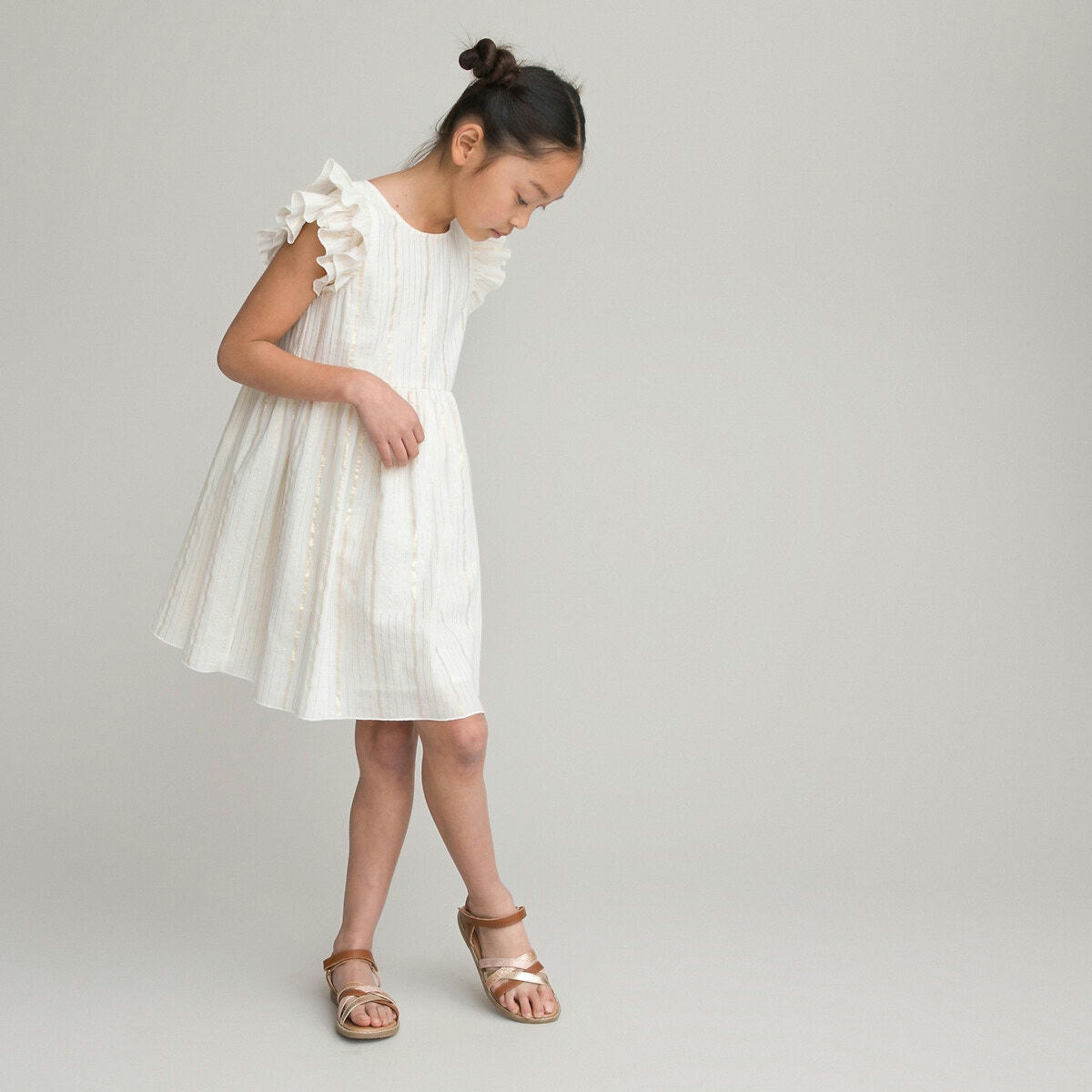 Robe rayée de cérémonie, sans manches