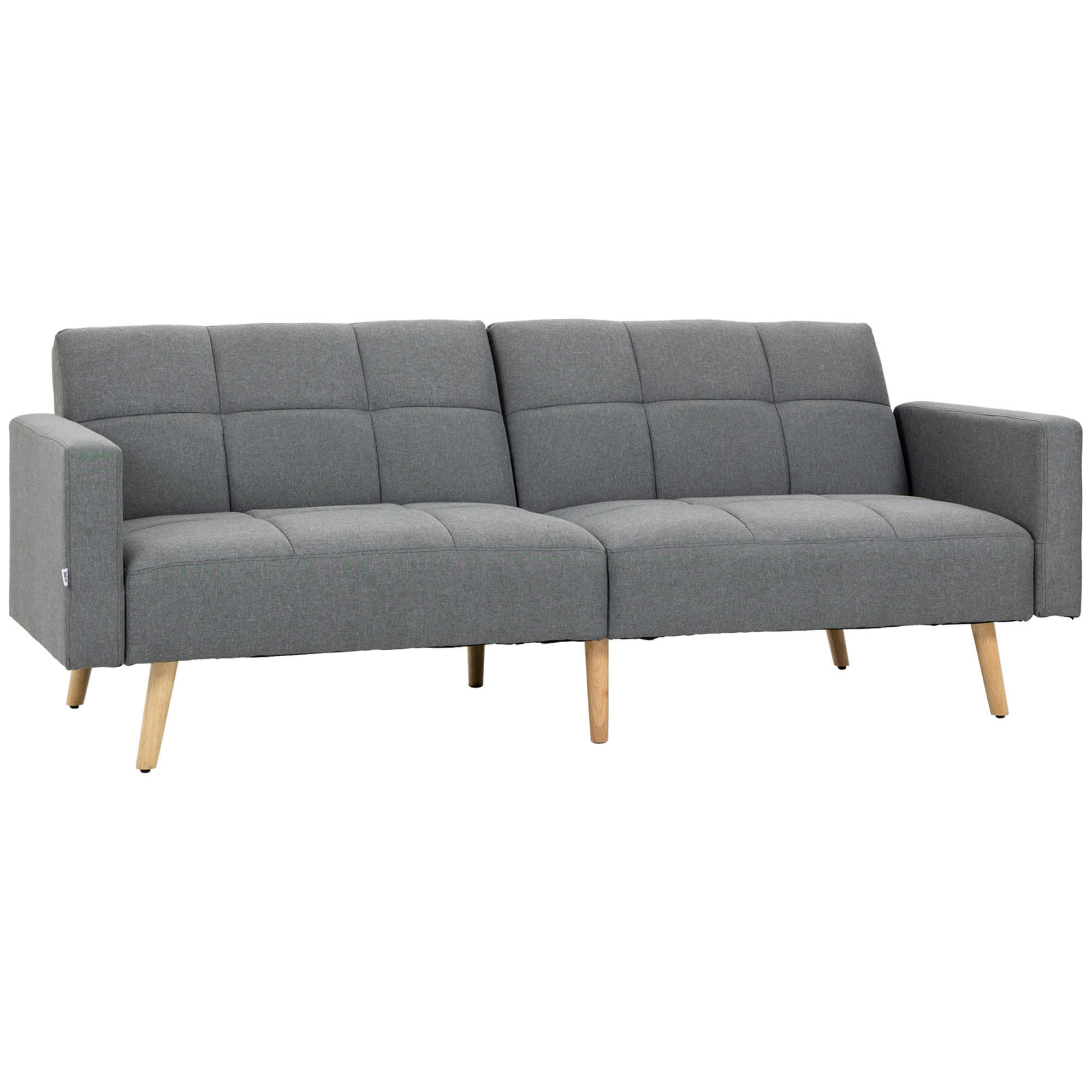 - Canapé convertible inclinable 2 places design scandinave tissu gris