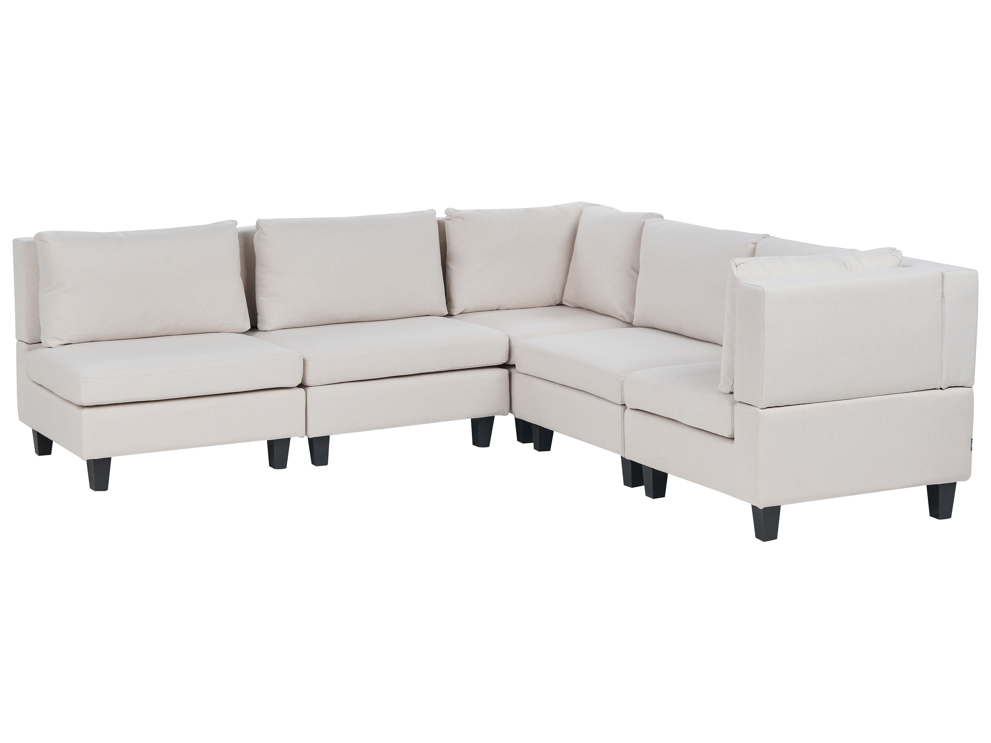 Modular Corner Sofa 5 Seater UNSTAD Fabric Light Beige Left Hand