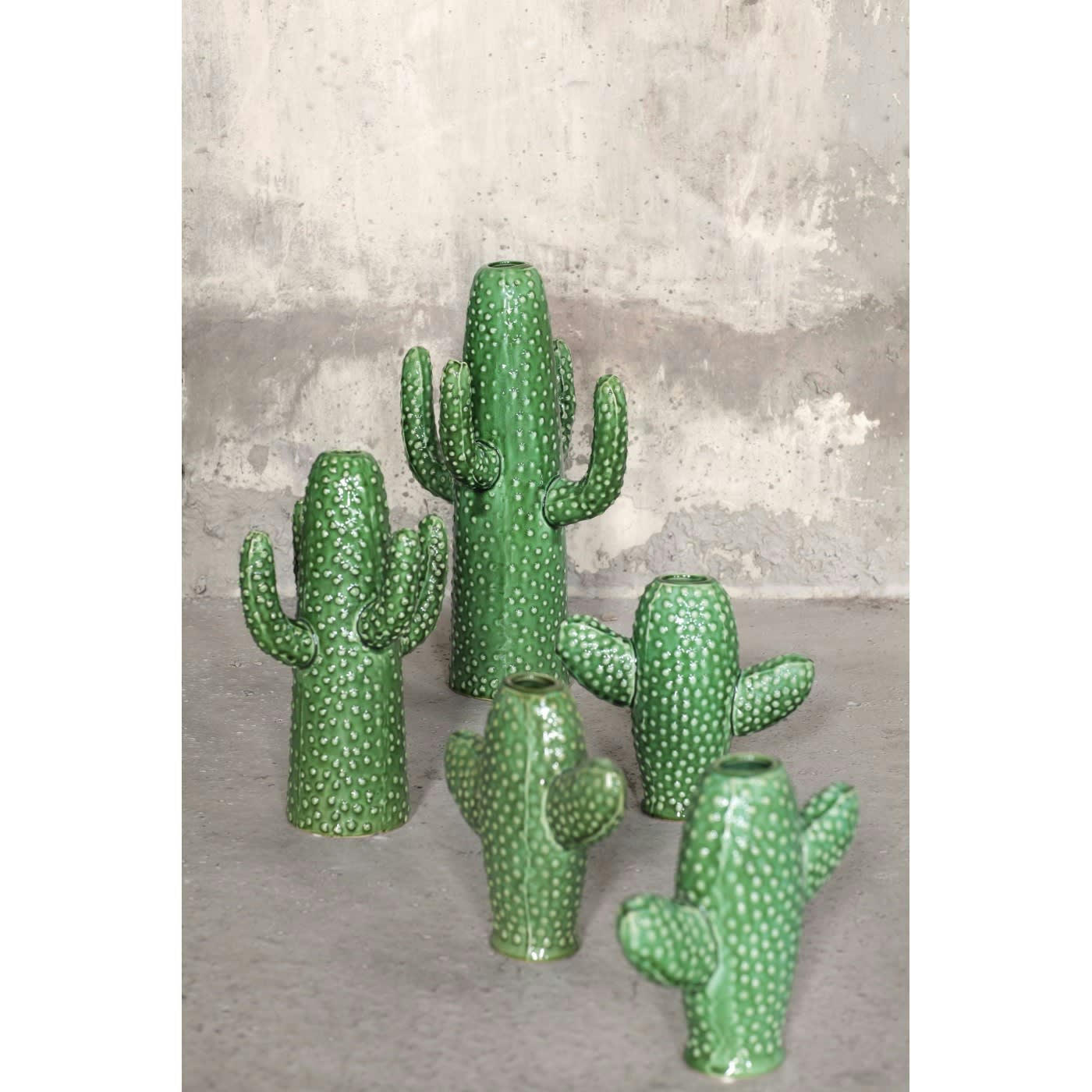 CACTUS - Vase cactus large porcelaine verte H39cm