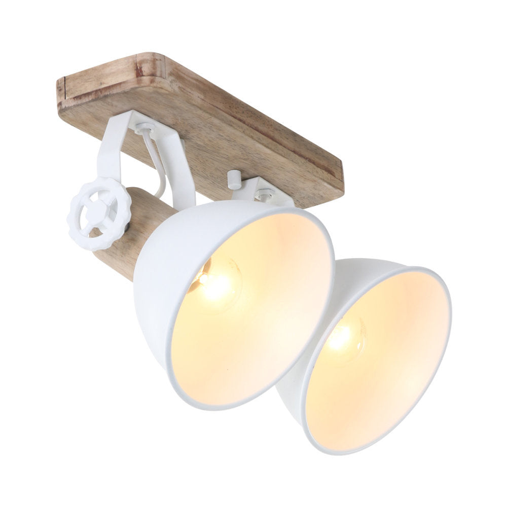 Mexlite spot gearwood - 2 lichts - 32x 17 cm - wit