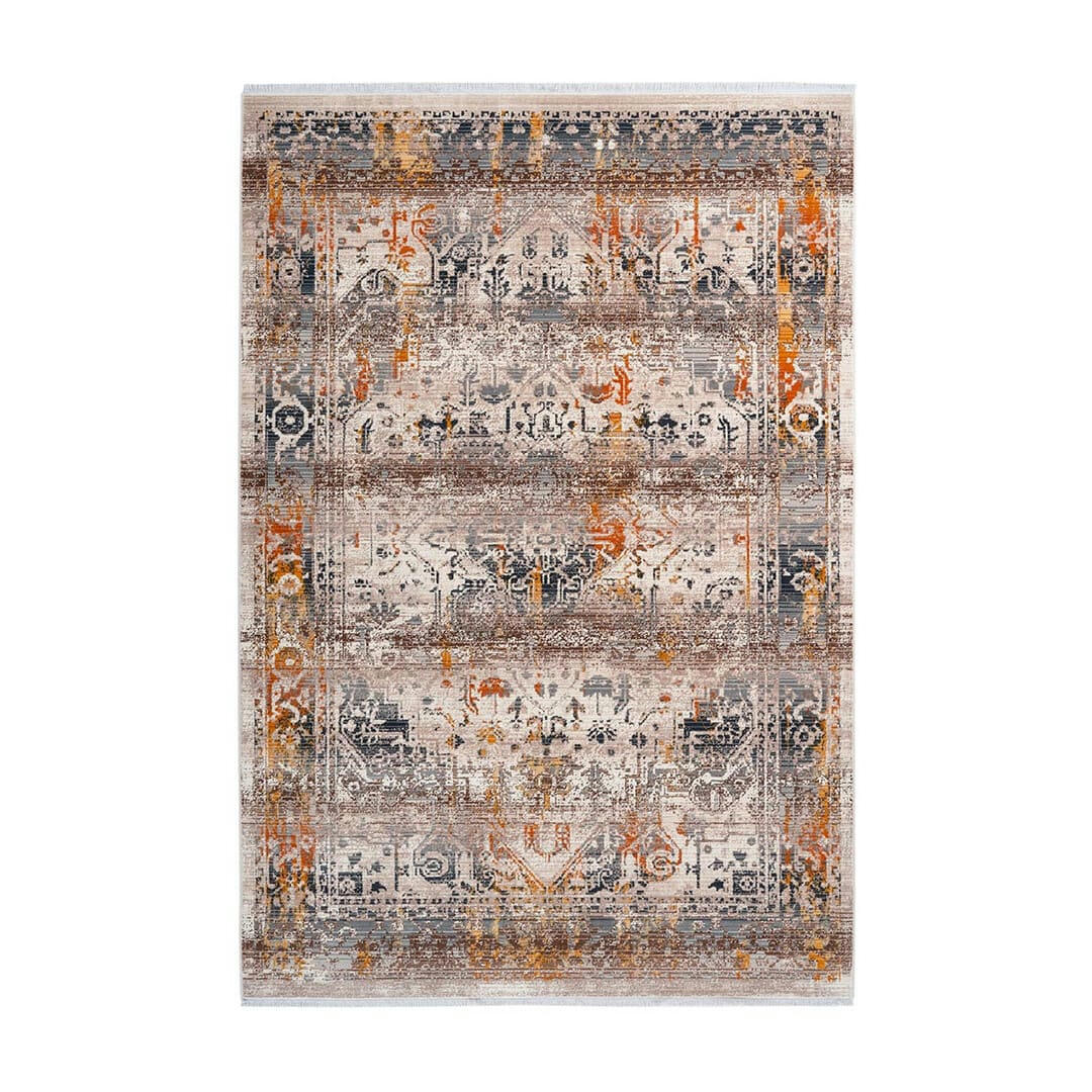 HEDMARK - Tapis rayé vintage en polypropylène taupe 120x170