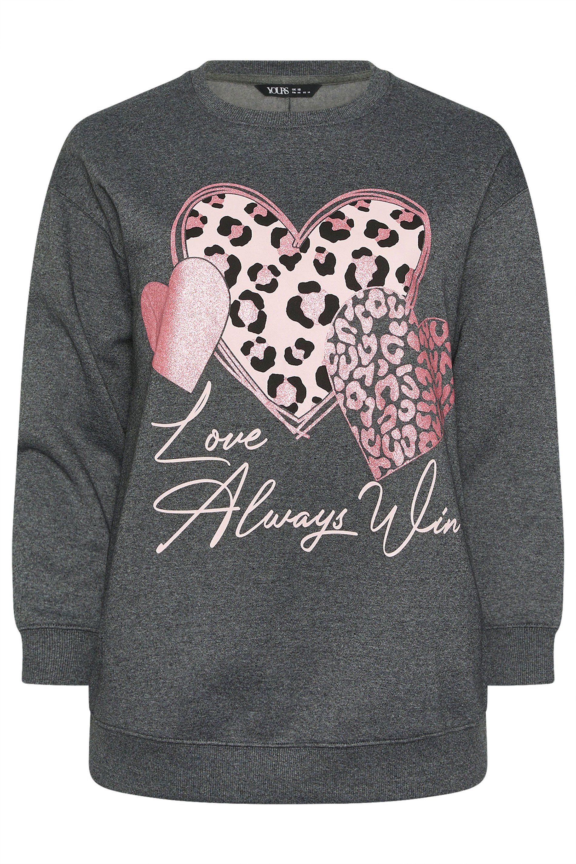 Yours Love Always' Glitter Heart Sweatshirt