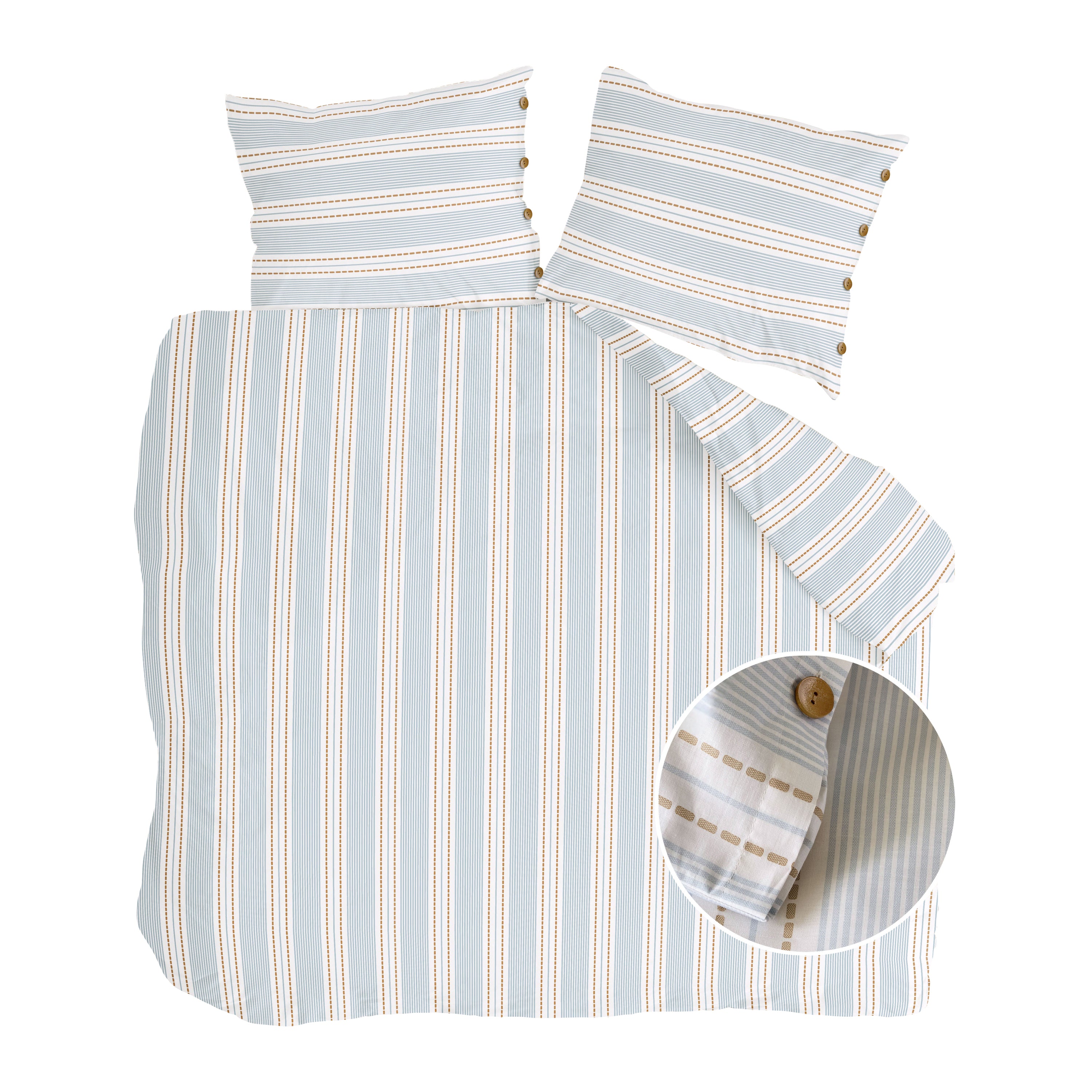 Walra Remade Striped Harmony Dekbedovertrek 200 x 220 cm - Off-White /