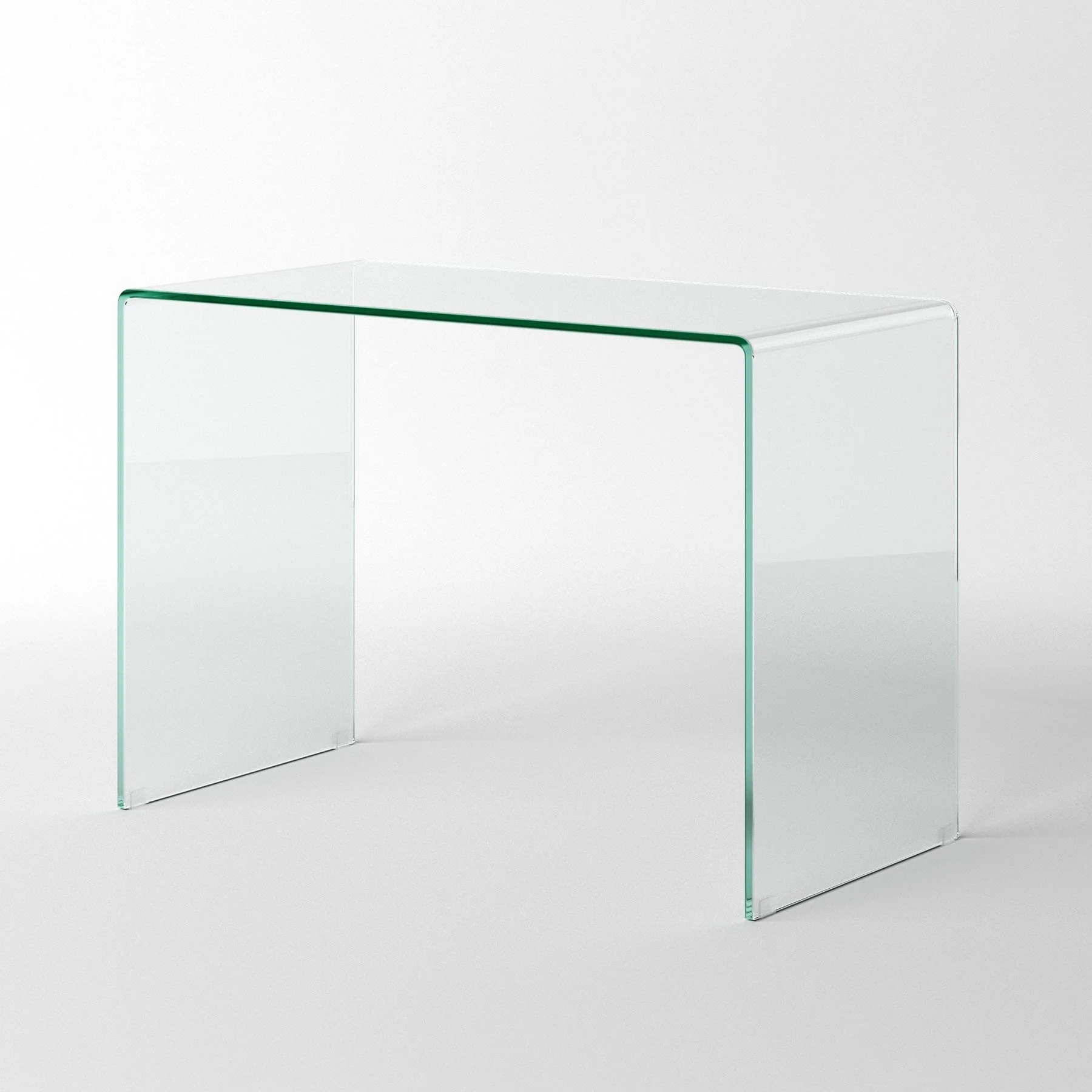 Creative Images Bent Clear Glass Office Desk Table