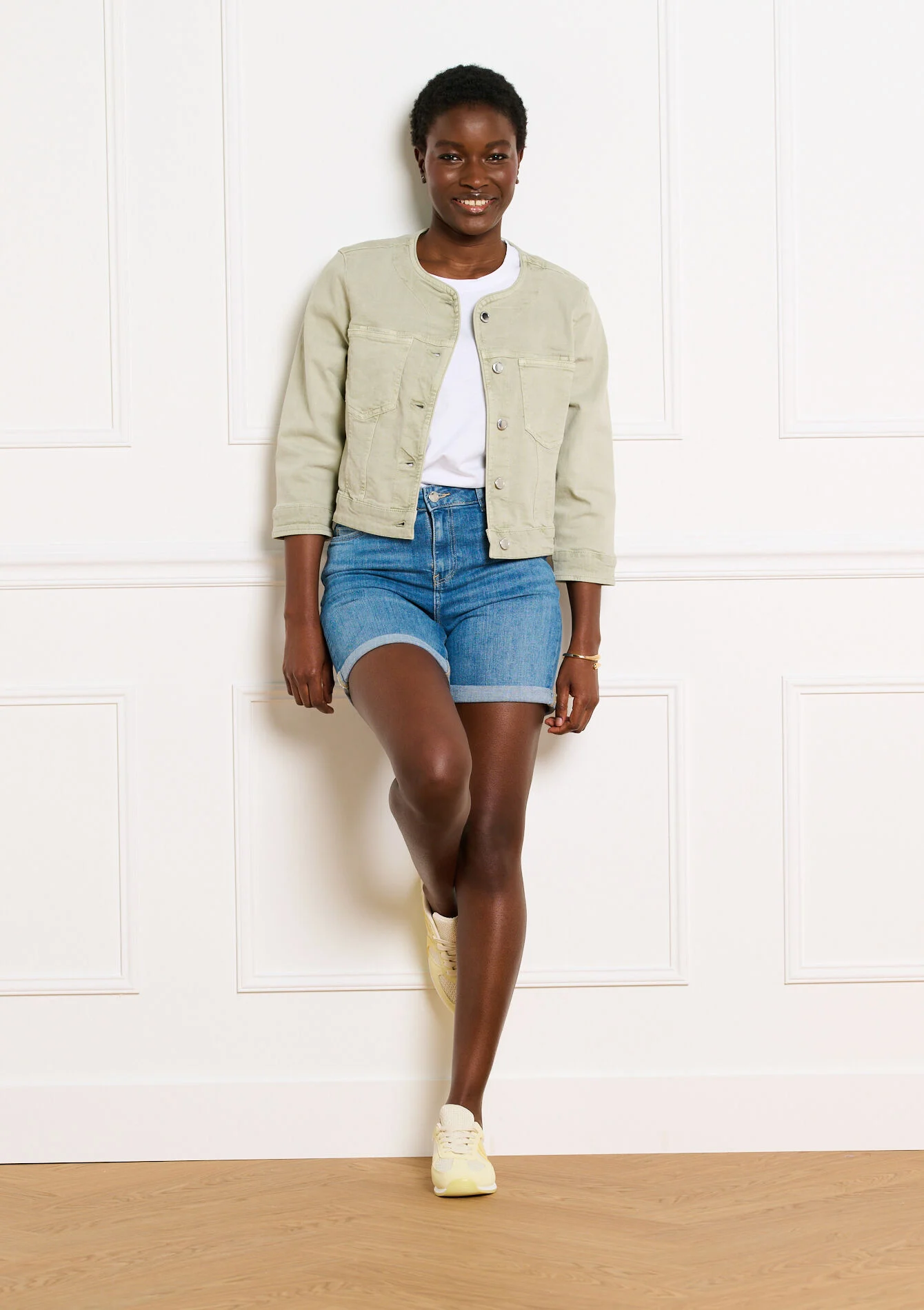 Denim short met hoge taille