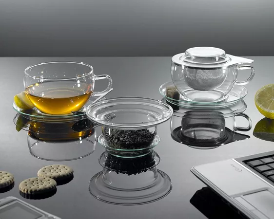 Filiżanka ze spodkiem z zaparzaczem stalowym 0,4 L Trendglas - TEA TIME 4E.220204