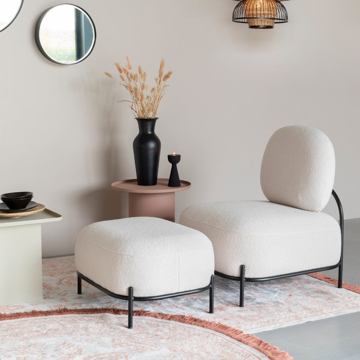 Puur - Tamara fauteuil teddy - ivoor